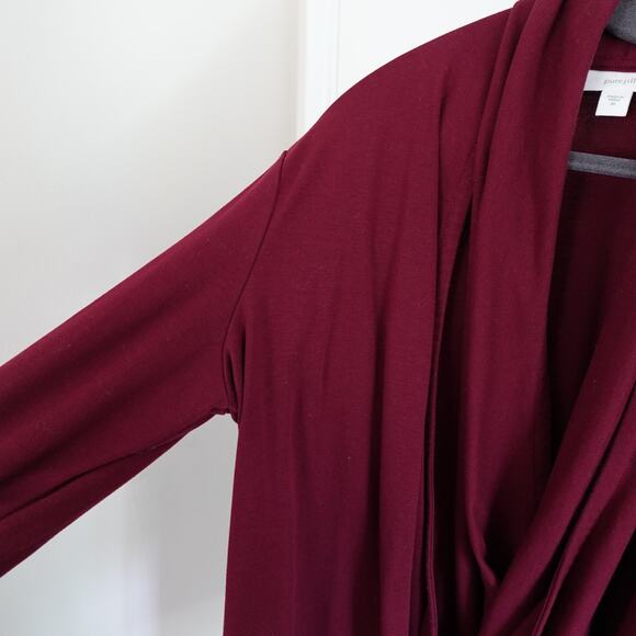 Pure Jill Two Way Open Cardigan Bordeaux Red Size M Contemporary Minimalist - Picture 7 of 10